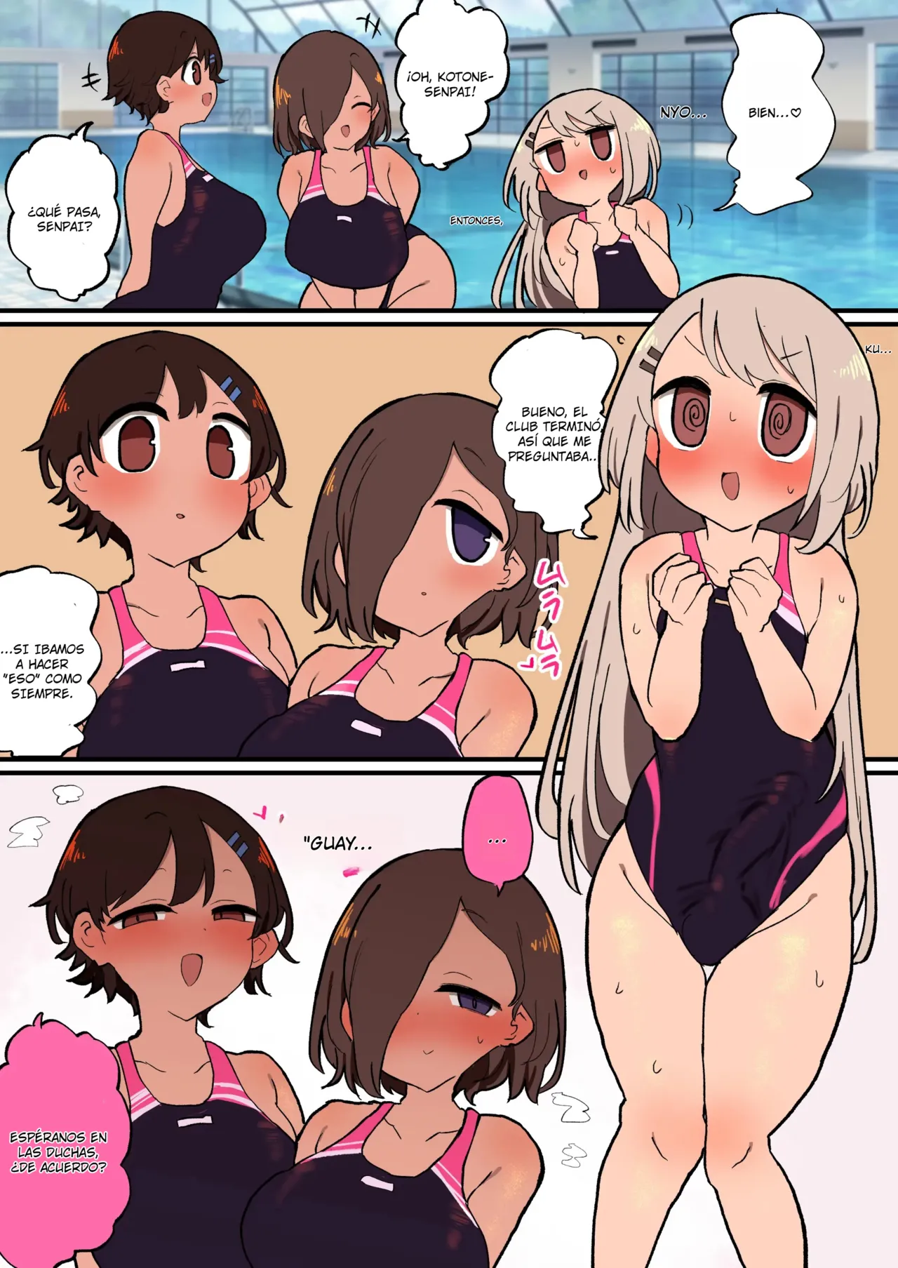 Futanari Suieibu-chan Wa Buchou Kengen de Mainichi Haremu Osettaishitemoraemasu｜Con la Autoridad de la Presidenta Futanari, Todas las Miembros del Club de Natación Entrenan a Diario su Harem Exclusivo page 1 full