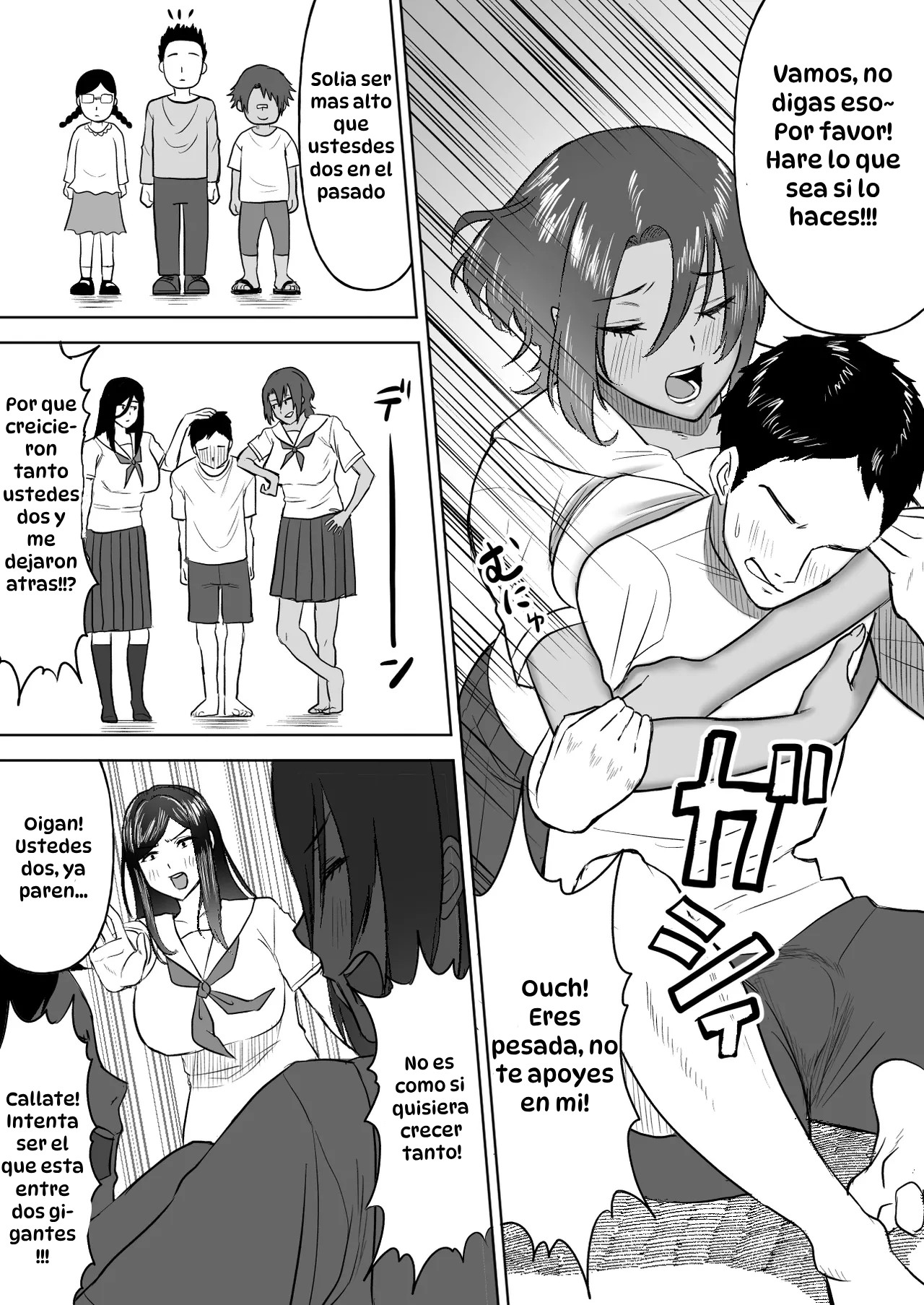 Dekai Osananajimi-tachi ni Hasamarete Ase Daku Harem Ecchi｜Atrapado entre Mis Enormes Amigas de la Infancia para Tener Sexo Grupal y Sudoroso page 7 full