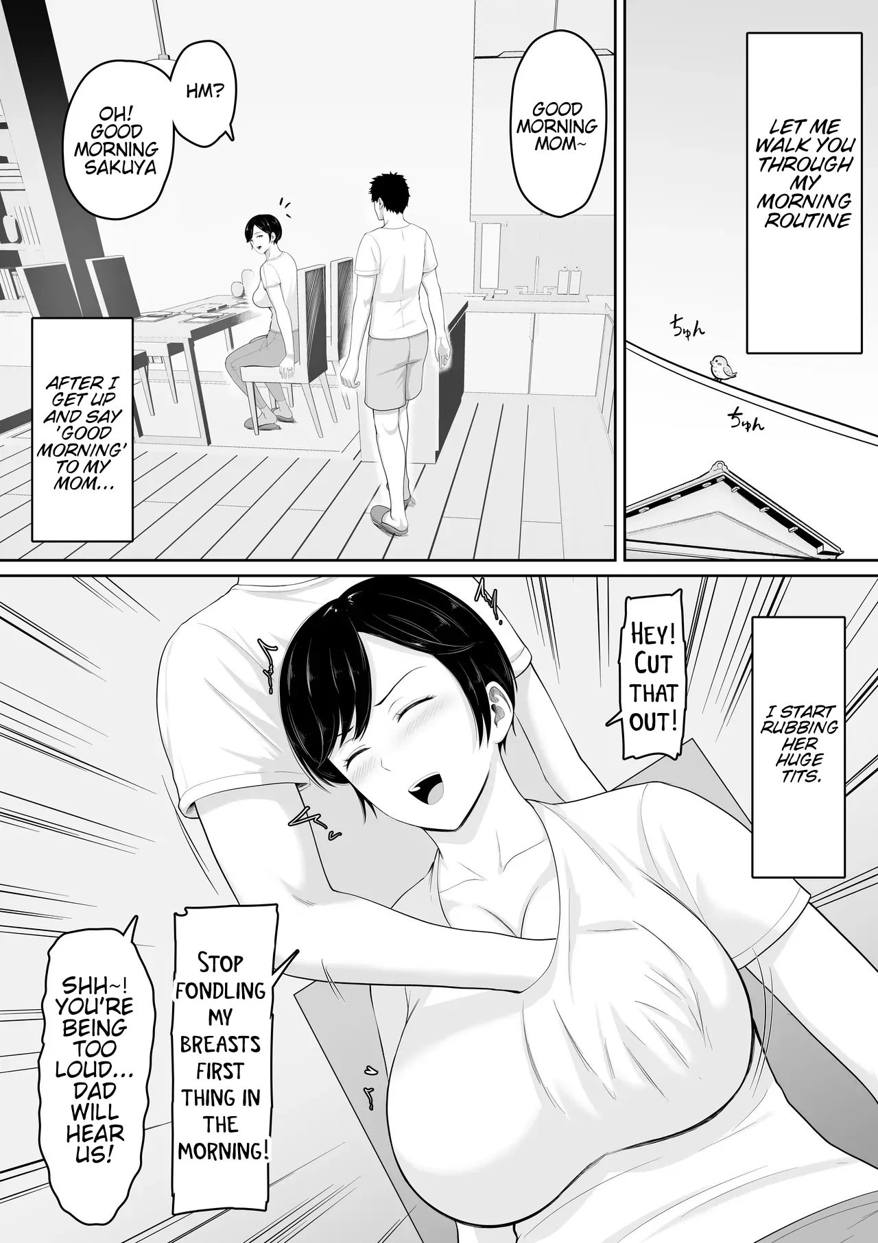 The story of how I got my big-breasted, sex-deprived mom to wear an erotic swimsuit, And then, acting on impulse, I stuck my dick inside her without realizing that it would make her addicted to me. And from that moment on, she started letting me cum inside her every day on a whim, instead of dad. page 3 full