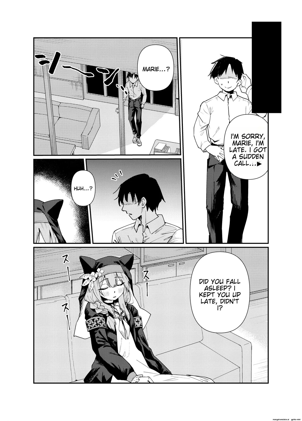 Marie was sleeping in the Sharre clubroom. page 4 full