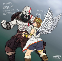 ttherandom / KojoArts_NSFW Kratos and Pit