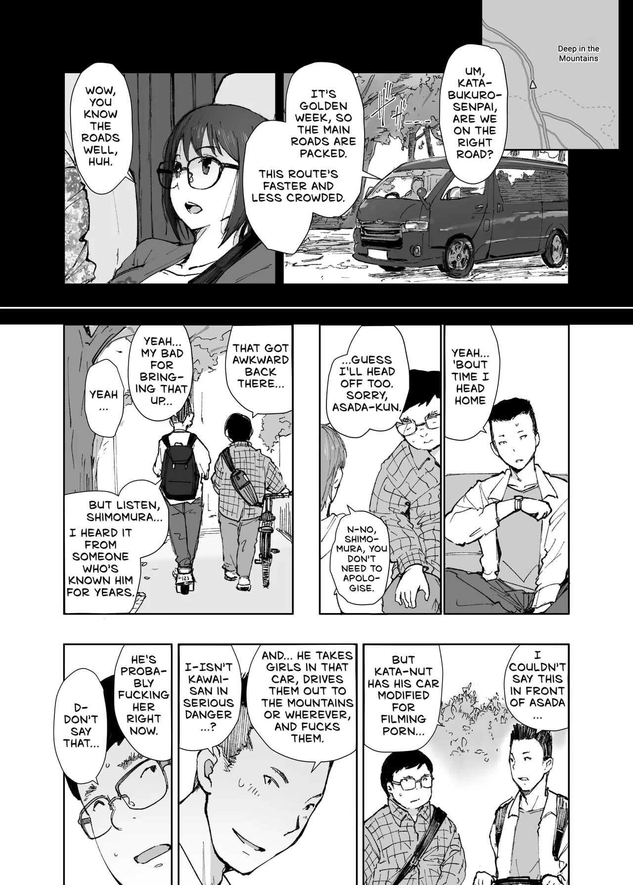 Senpai no Dekai Kuruma ga Boku no Kanojo o Nosete Hageshiku Yureru | My Girlfriend's Rocky Ride in Senpai's Big Car page 9 full