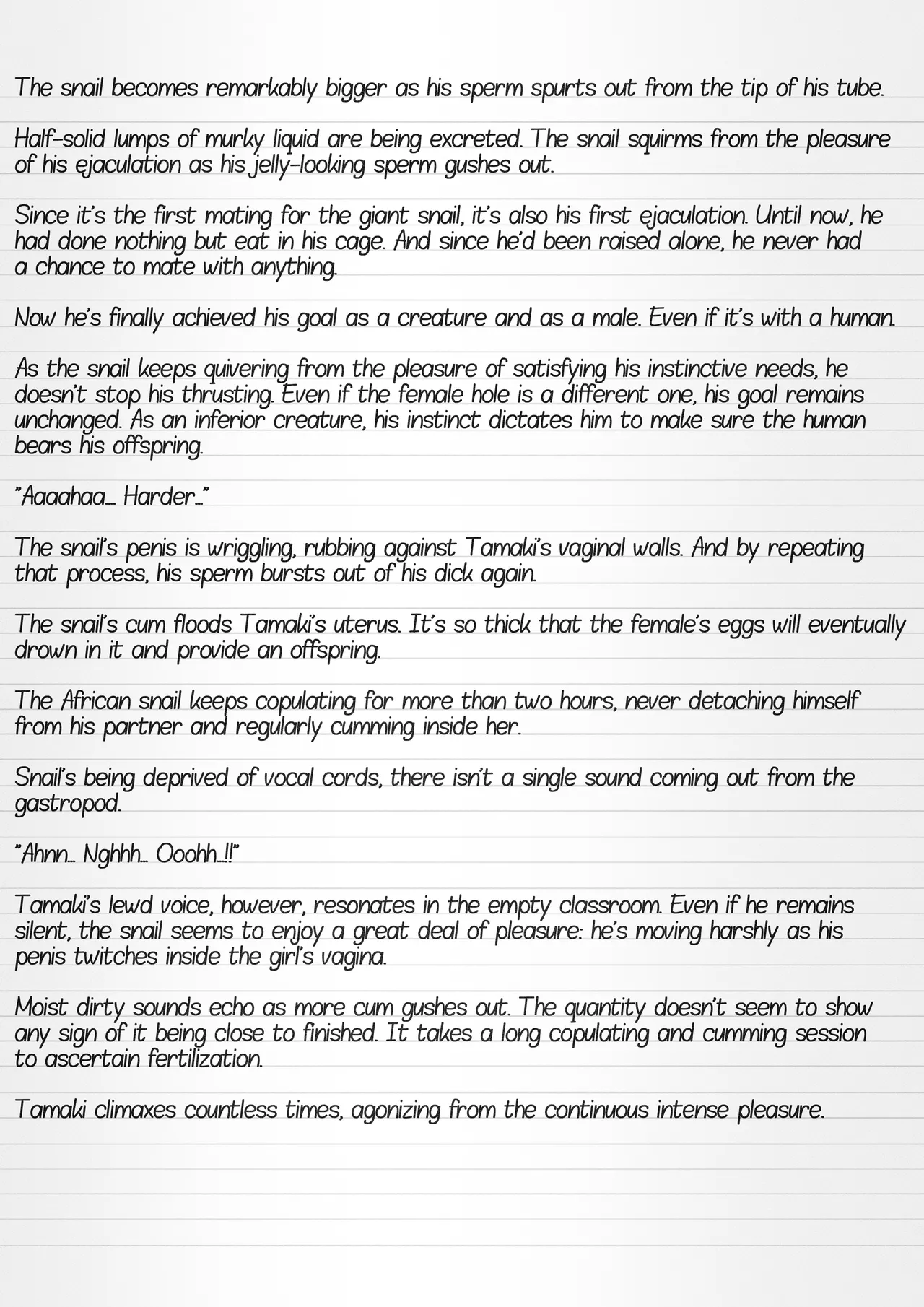 Misuke's Short Stories 28 - Tamaki & African Snail page 12 full