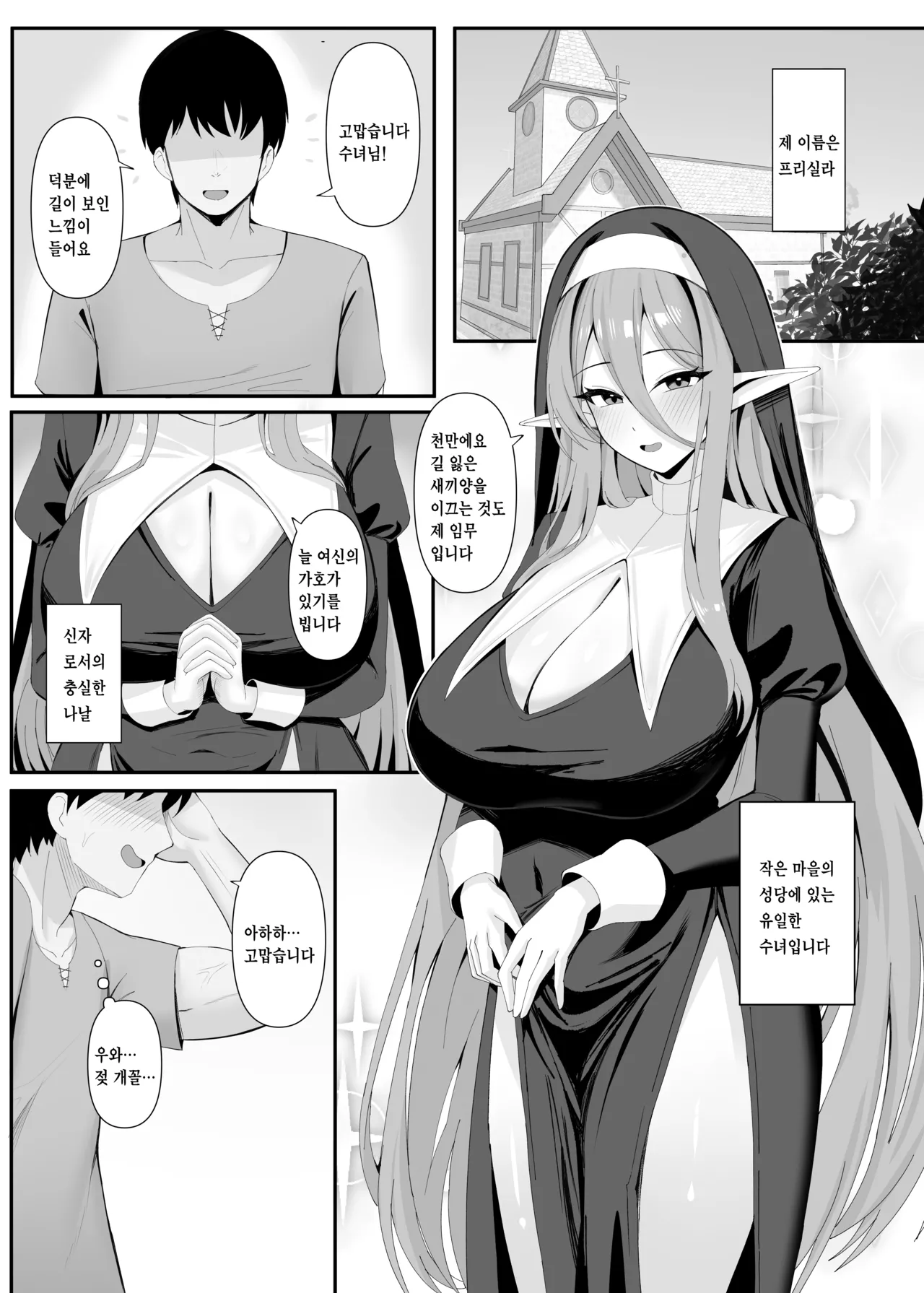 Hatsujouki no Elf Sister wa Mainichi Joukachuu | 발정기의 엘프 수녀님은 매일 정화 중 page 2 full