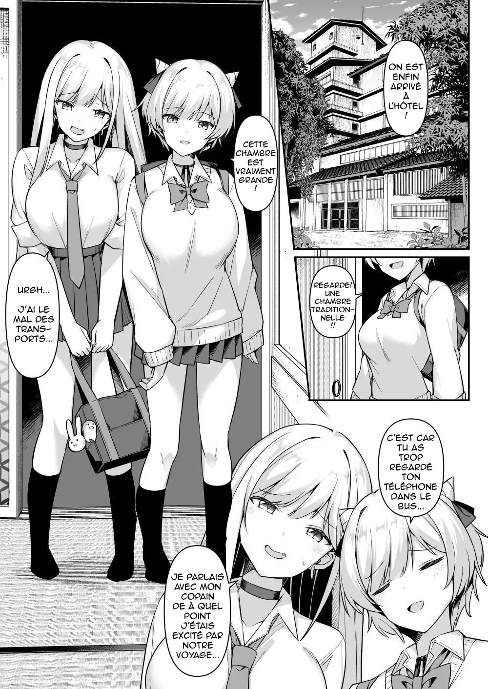 Shuugaku Ryokou de Onsen Ryokan ni Kita Gal, Nakai no Dekachinpo de Wakarase Zecchou | En voyage scolaire à l’auberge, des amies rencontrent un puceau à gros bite page 3 full