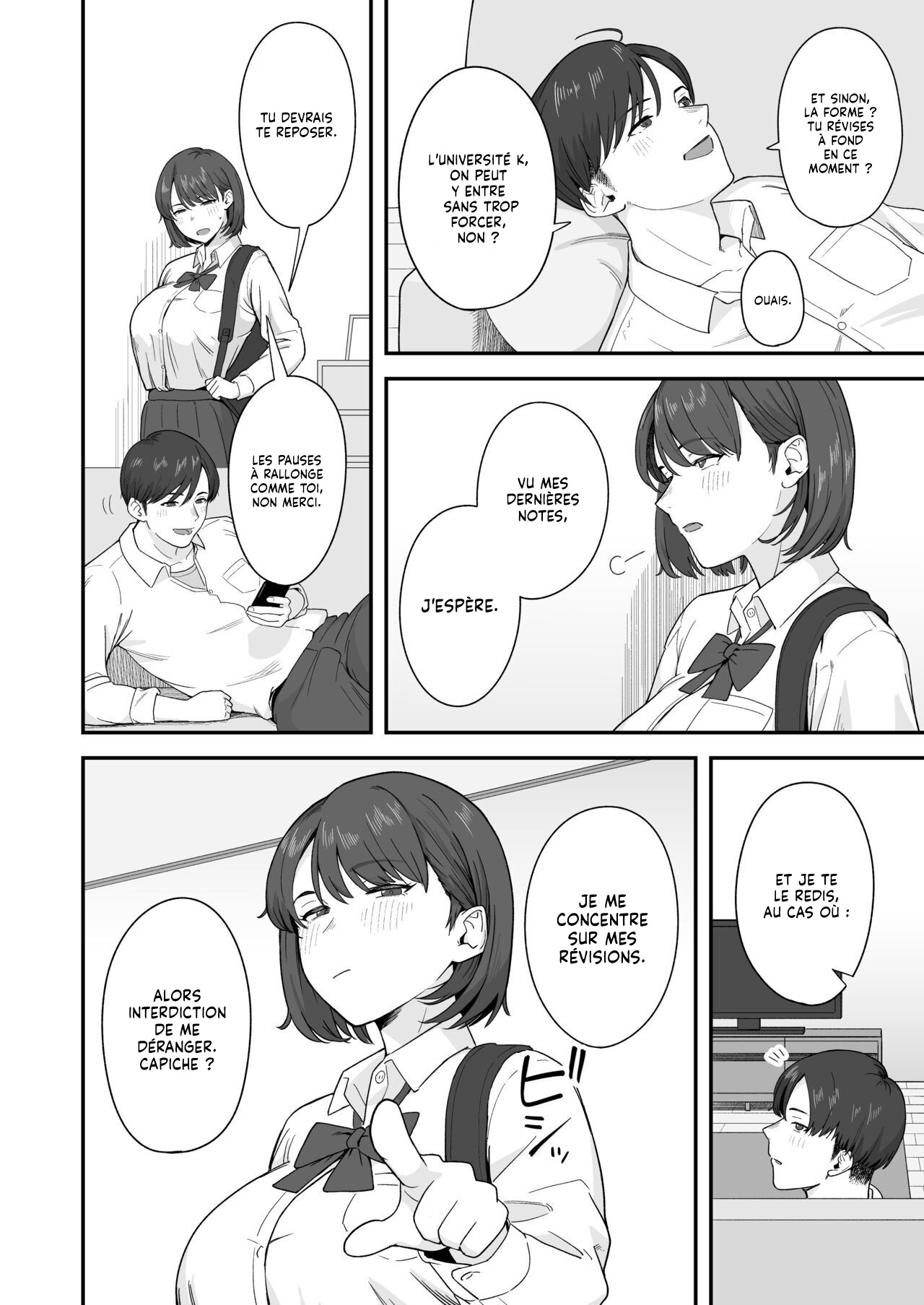 Benkyou ni Shuuchuu shitai Muttsuri na Ane wa, Karada no Aishou Bacchiri na Otouto no Sasoi o Kotowarenai | Une grande Sœur qui n'arrive pas à réviser et à résister à l'attrait de son Frère. page 3 full