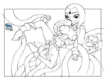 [Turk128] Icthultu's Harem (Teen Titans) cover