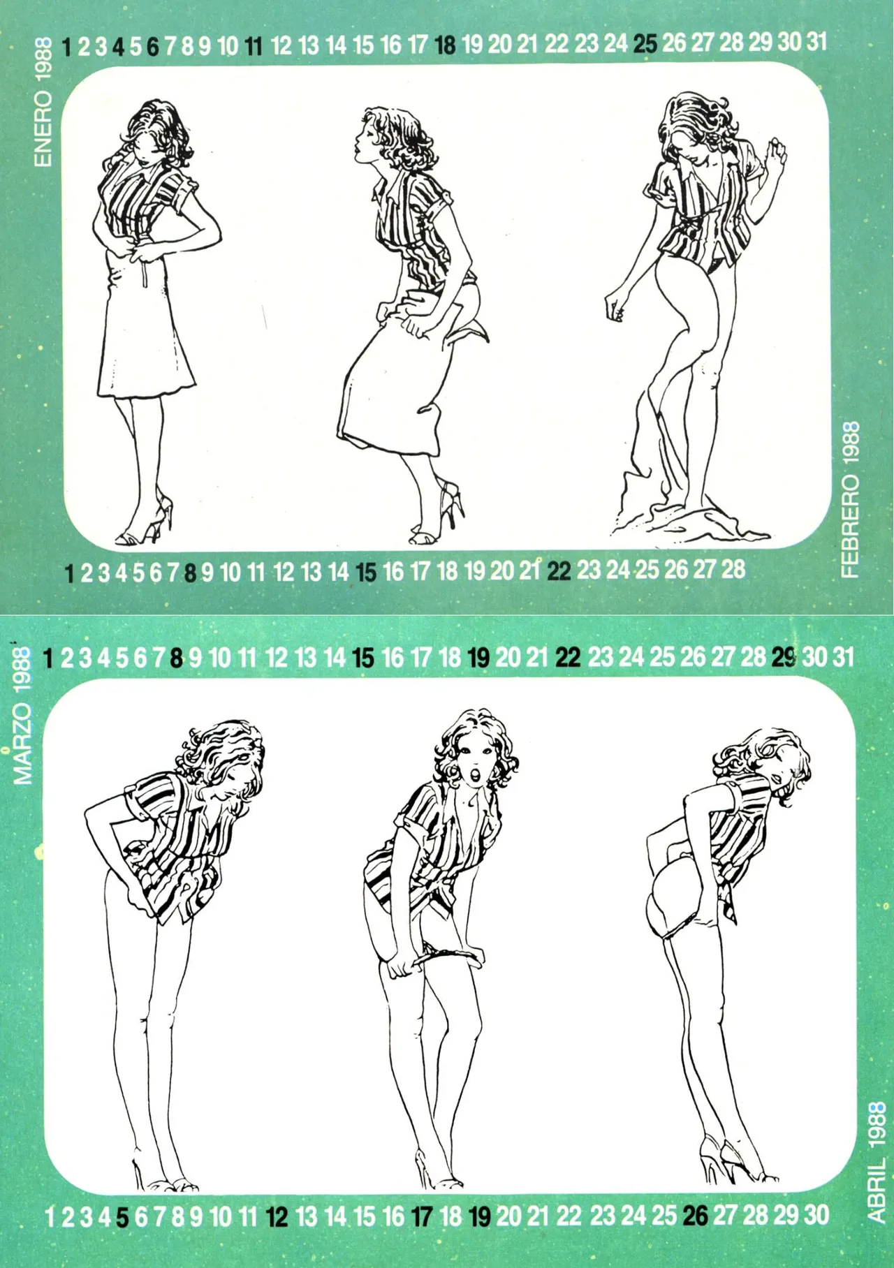 Milo Manara's Striptease Calendar 1988 page 2 full