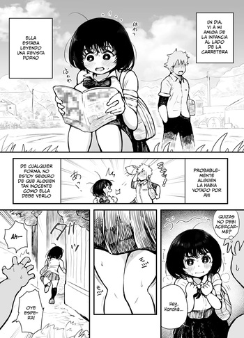 [Muigyuu] Erohon de Hatsujou Shichatta Osananajimi｜Mi amiga de la infancia se emociona por una revista para adultos  [Spanish] [Me Banearon x P3NDEJ0] cover