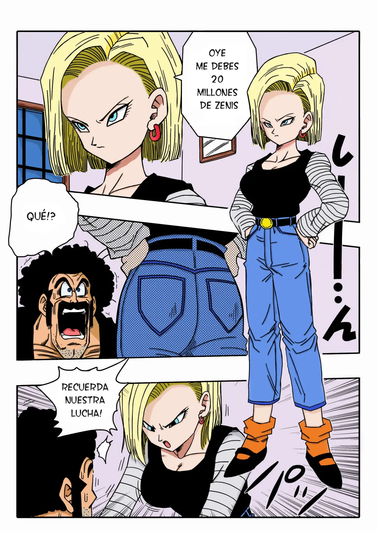 Mr. Satan vs Android 18 sin censura y a color page 3 full