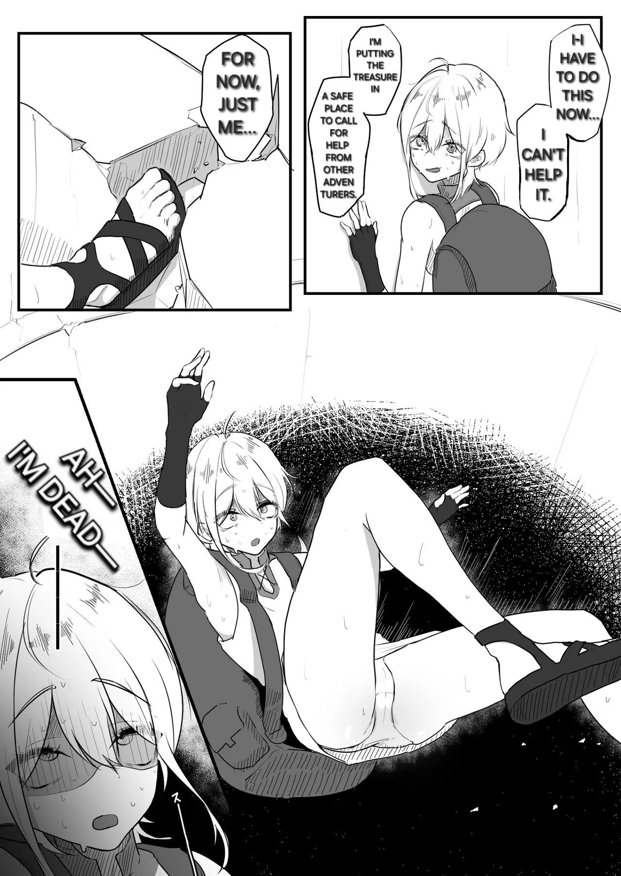 Jigoujitoku de Shokushu ni Tsukamatta Boukensha Mugen Cli Iki Jigoku to Hajimete no Chikubi Iki | An adventurer who got captured by tentacles due to her own mistakes page 6 full