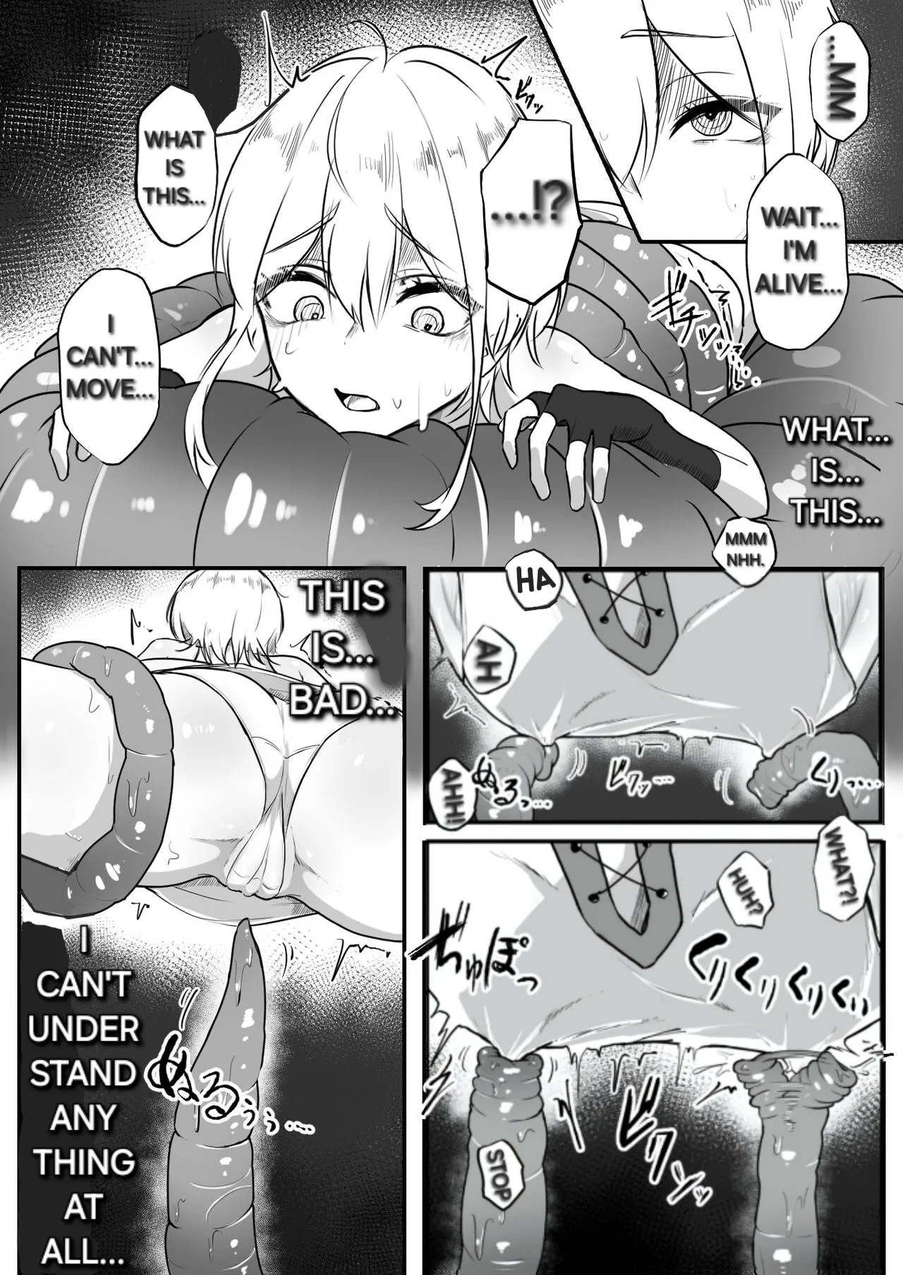 Jigoujitoku de Shokushu ni Tsukamatta Boukensha Mugen Cli Iki Jigoku to Hajimete no Chikubi Iki | An adventurer who got captured by tentacles due to her own mistakes page 7 full