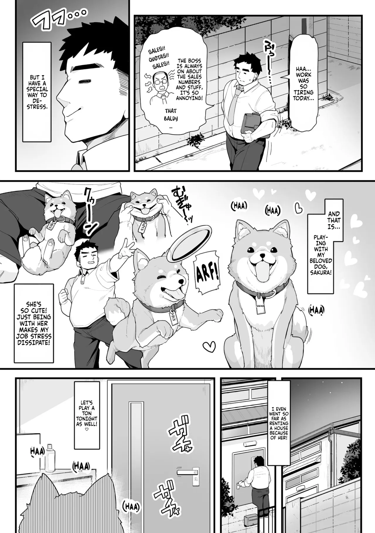 Sakura to Asobo! 〜Chitcha Kawaii Joshi ni Henshin Shita Aiken to WanWan Koubi Therapy〜  | Play with Sakura! 〜Wuff Wuff Fuck-Therapy with my pet dog that turned into a cute, petite girl〜 page 4 full