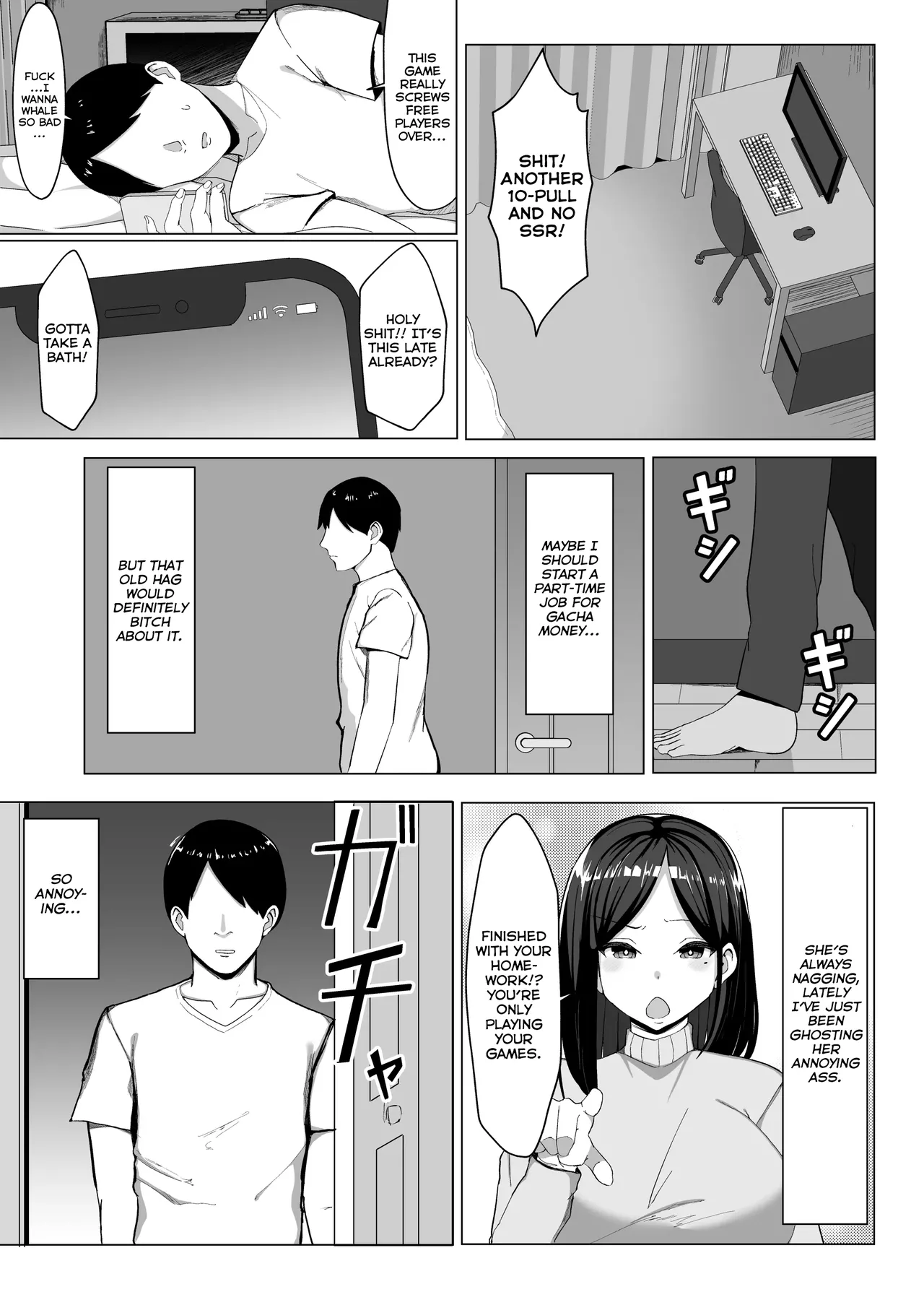 Kaa-chan to Sex Shinai to Derarenai Heya ~Kuchiurusai Haha to Hankouki no Ore~ | A Room I Can't Leave Without Having Incestuous Sex With My Mom: My Nagging Mother and Rebellious Me page 4 full