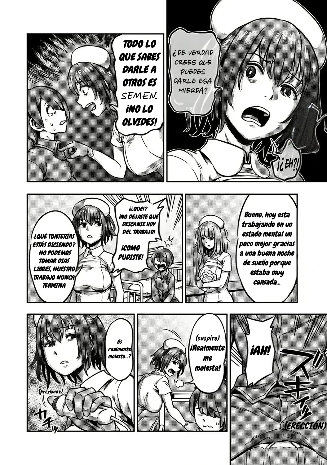 Sakusei Byoutou ~Seikaku Saiaku no Nurse shika Inai Byouin de Shasei Kanri Seikatsu~ Dai Go Shou kara Dai Kyuu Shou -Zenpen-｜Sala de Extracción de Semen~ La vida en un Hospital donde una Enfermera con una Personalidad Cruel Maneja tus Orgasmos~ Cap. 5 al 9 -Parte 1- page 3 full