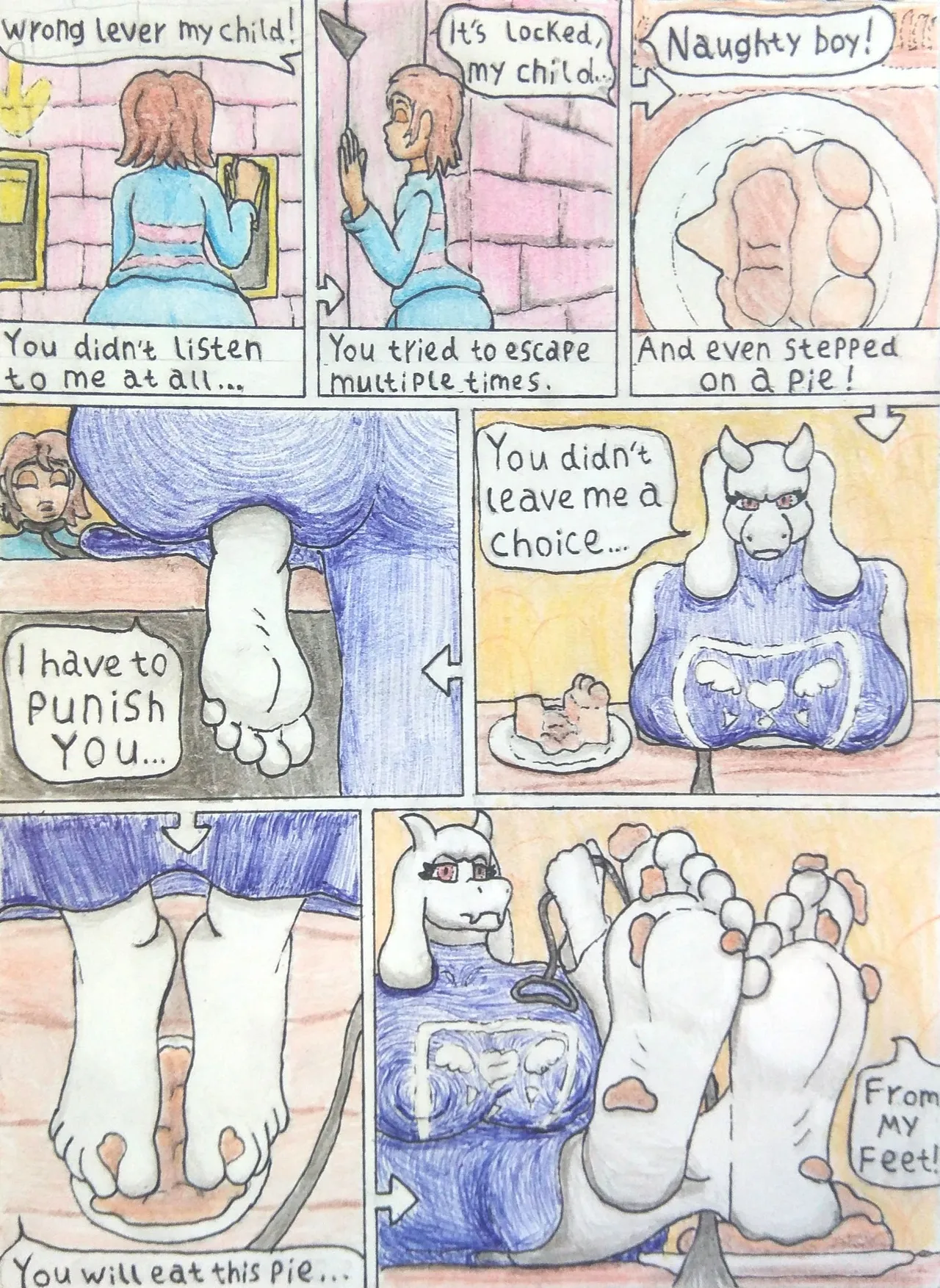 Naughty Frisk and Toriel page 1 full