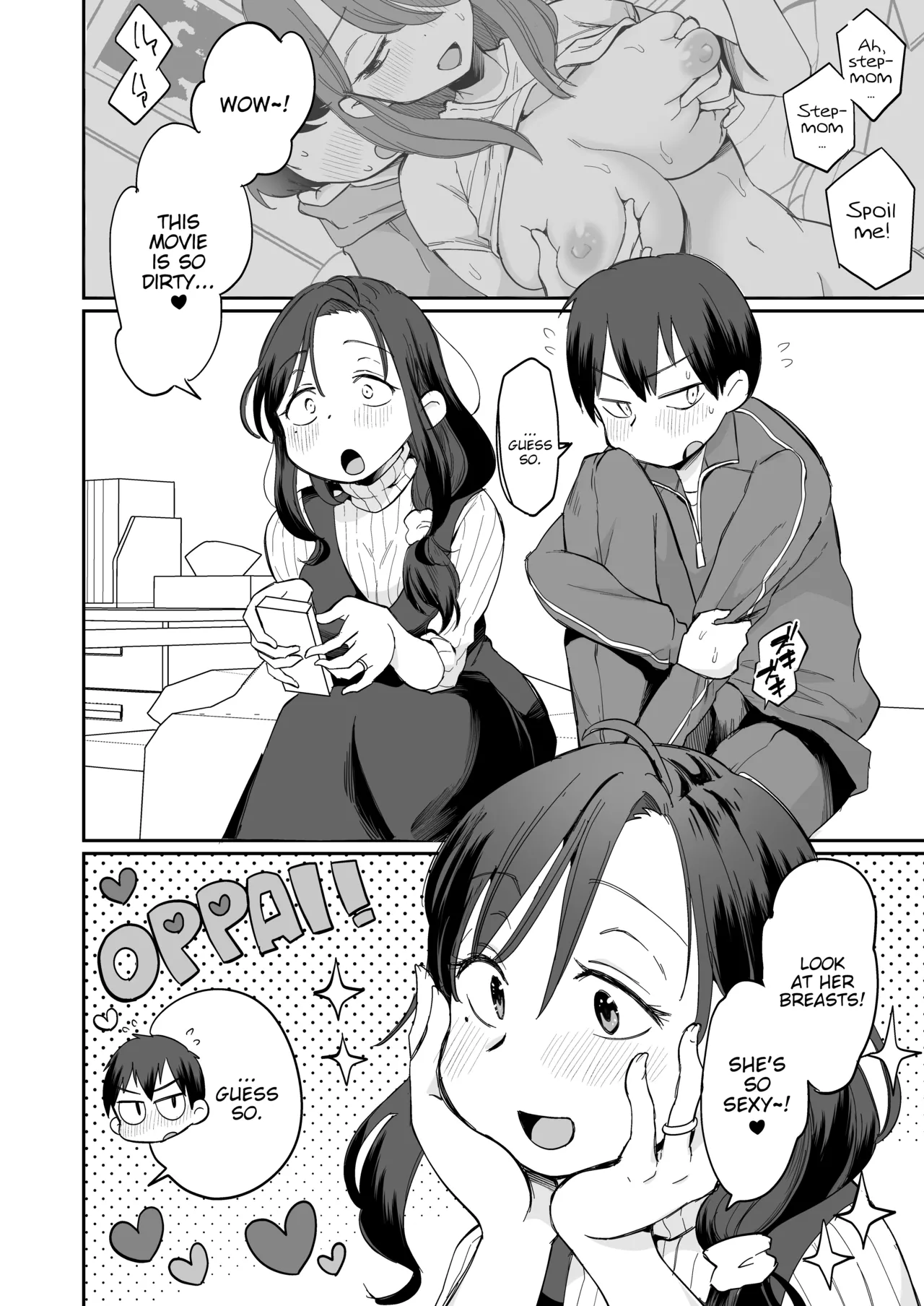Guigui Kuru Gibo to AV Kanshou ~Fudeoroshi Hen~ | Watching Porn with my Pushy Stepmom ~The First Time~ page 11 full