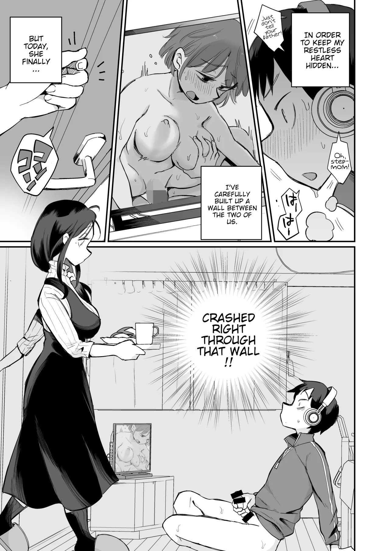 Guigui Kuru Gibo to AV Kanshou ~Fudeoroshi Hen~ | Watching Porn with my Pushy Stepmom ~The First Time~ page 6 full