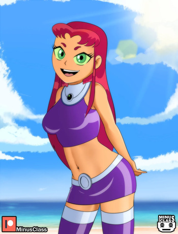 Starfire tee titans by artist:minusclass cover