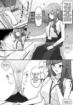 Office lady peeing though panties on toilet