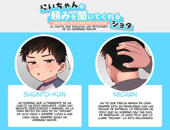 [Yuma] Niichan no tanomi o kiite kureru shotai | El shota que atiende las peticiones de su hermano mayor [Spanish] cover