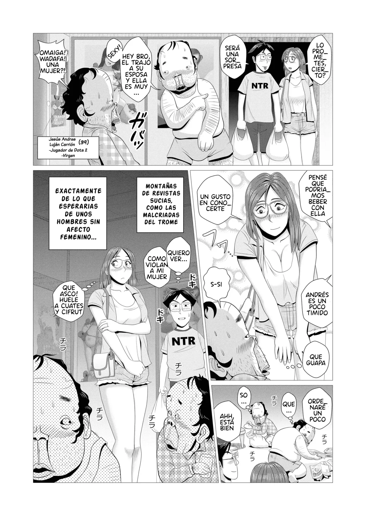 Ero Hitozuma ga Chuunen Doutei Futari o Fudeoroshi｜La Esposa Pervertida se Detona a Dos Vírgenes de Mediana Edad page 6 full
