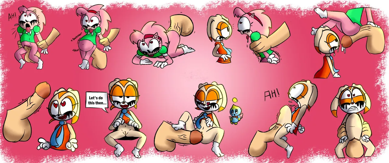Classic Amy Rose and Cream the Rabbit Commission page 12 full
