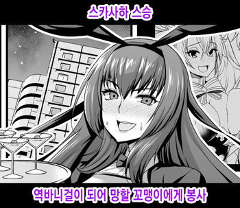 [Ankoman] Scathach Shishou, Gyaku Bunny Sugata de Kusogaki ni Houshi Suru | 스카사하 스승, 역바니걸이 되어 망할 꼬맹이에게 봉사 (Fate/Grand Order) [Korean] [Decensored] cover