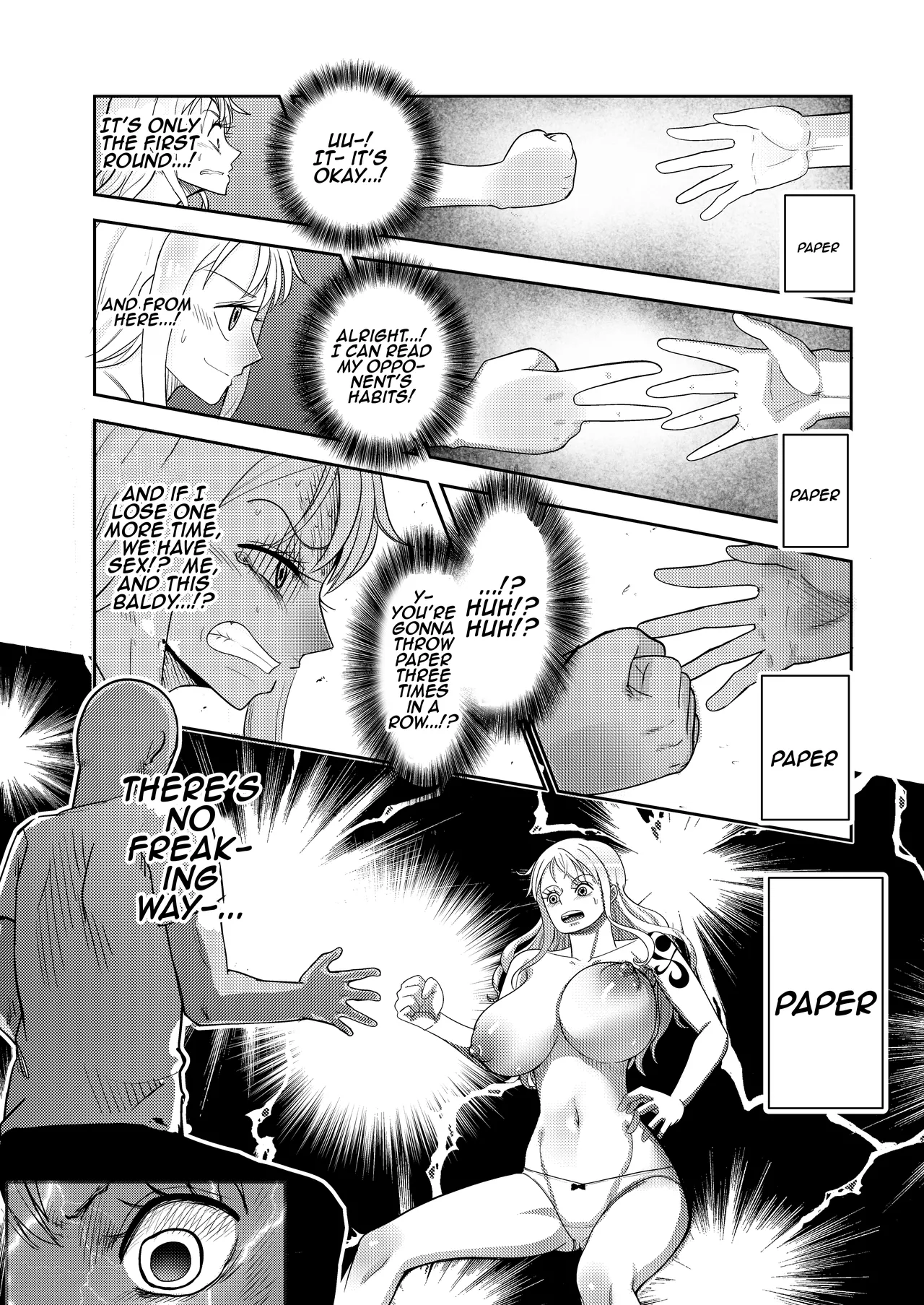 Hage Mob to Nami-san Wakarase Honban Yakyuuken / Book About Nami Getting Taught A Lesson By A Bald Mob In Strip Rock, Paper, Scissors page 12 full
