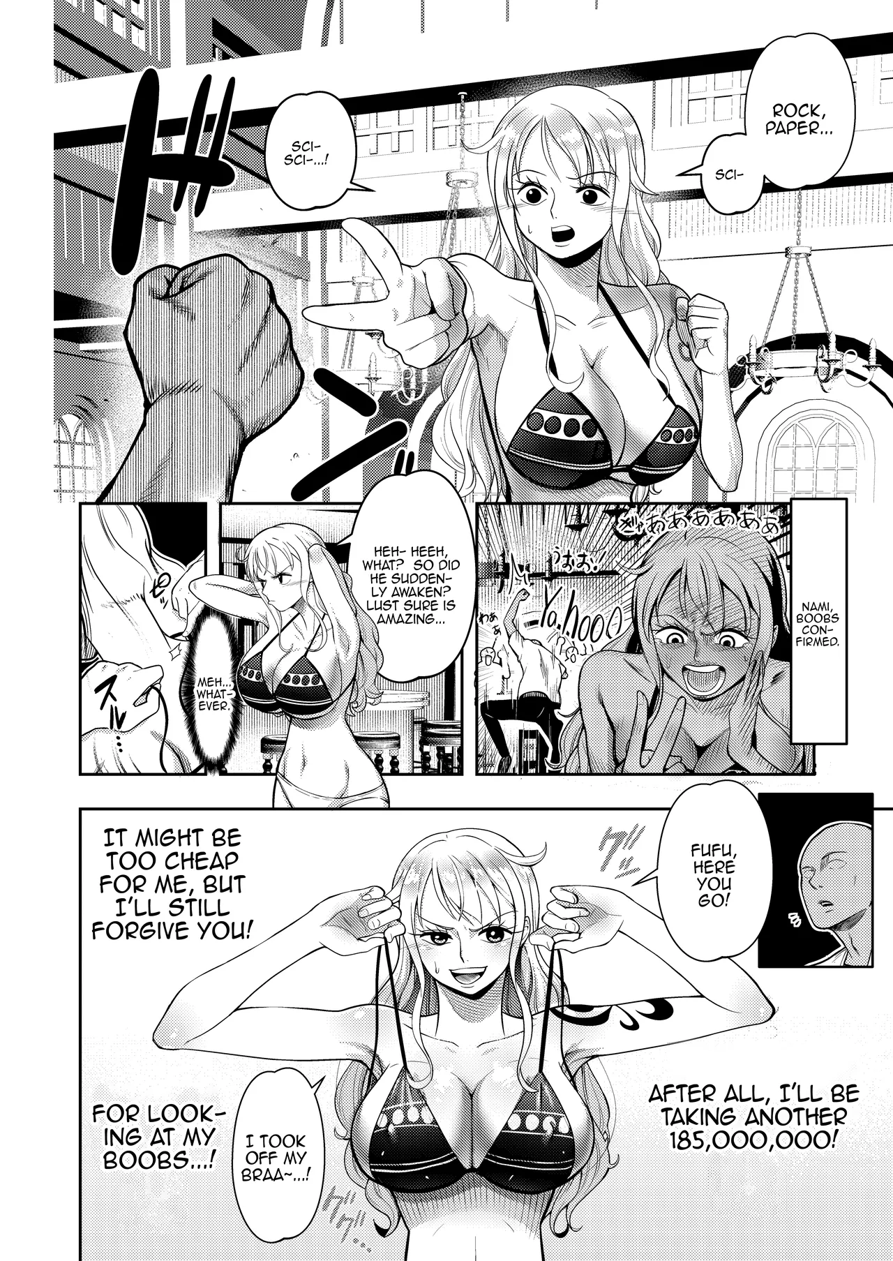 Hage Mob to Nami-san Wakarase Honban Yakyuuken / Book About Nami Getting Taught A Lesson By A Bald Mob In Strip Rock, Paper, Scissors page 8 full