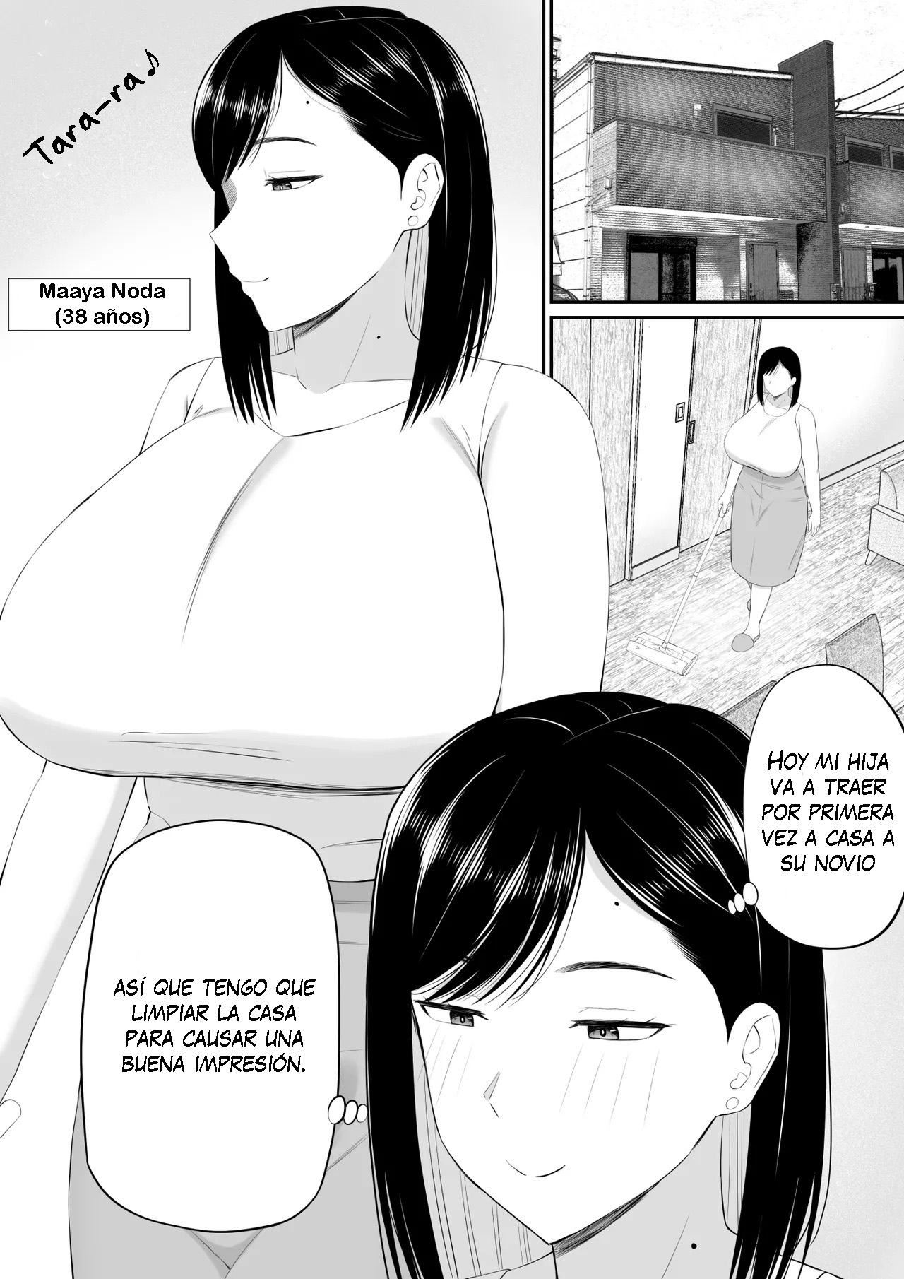 Sewayaki Kaa-san Musume no Kareshi ni Tanomarete Hitohada Nugu｜Una madre servicial se desnuda a petición del novio de su hija page 2 full
