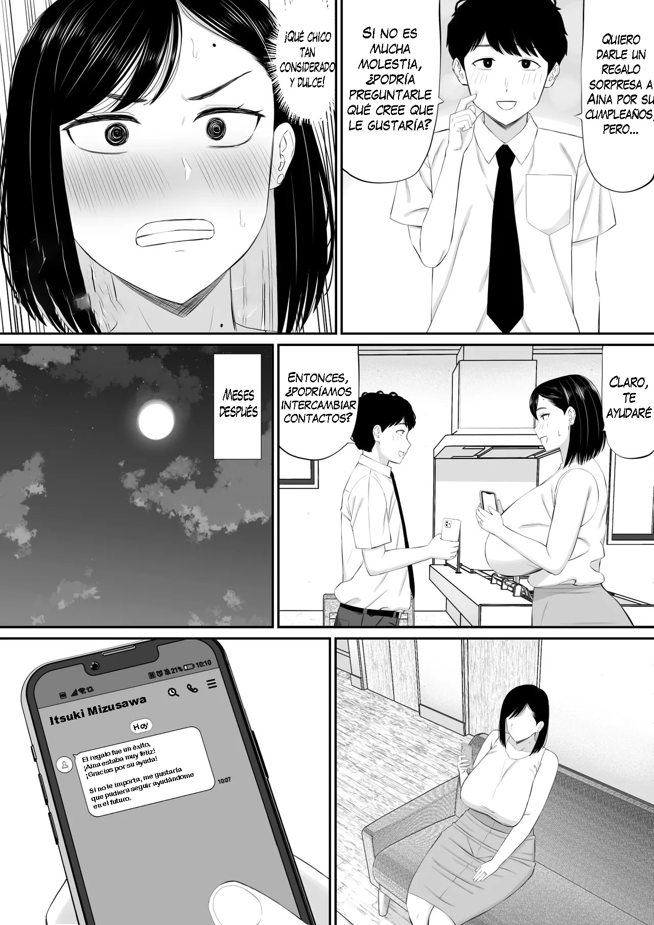 Sewayaki Kaa-san Musume no Kareshi ni Tanomarete Hitohada Nugu｜Una madre servicial se desnuda a petición del novio de su hija page 5 full