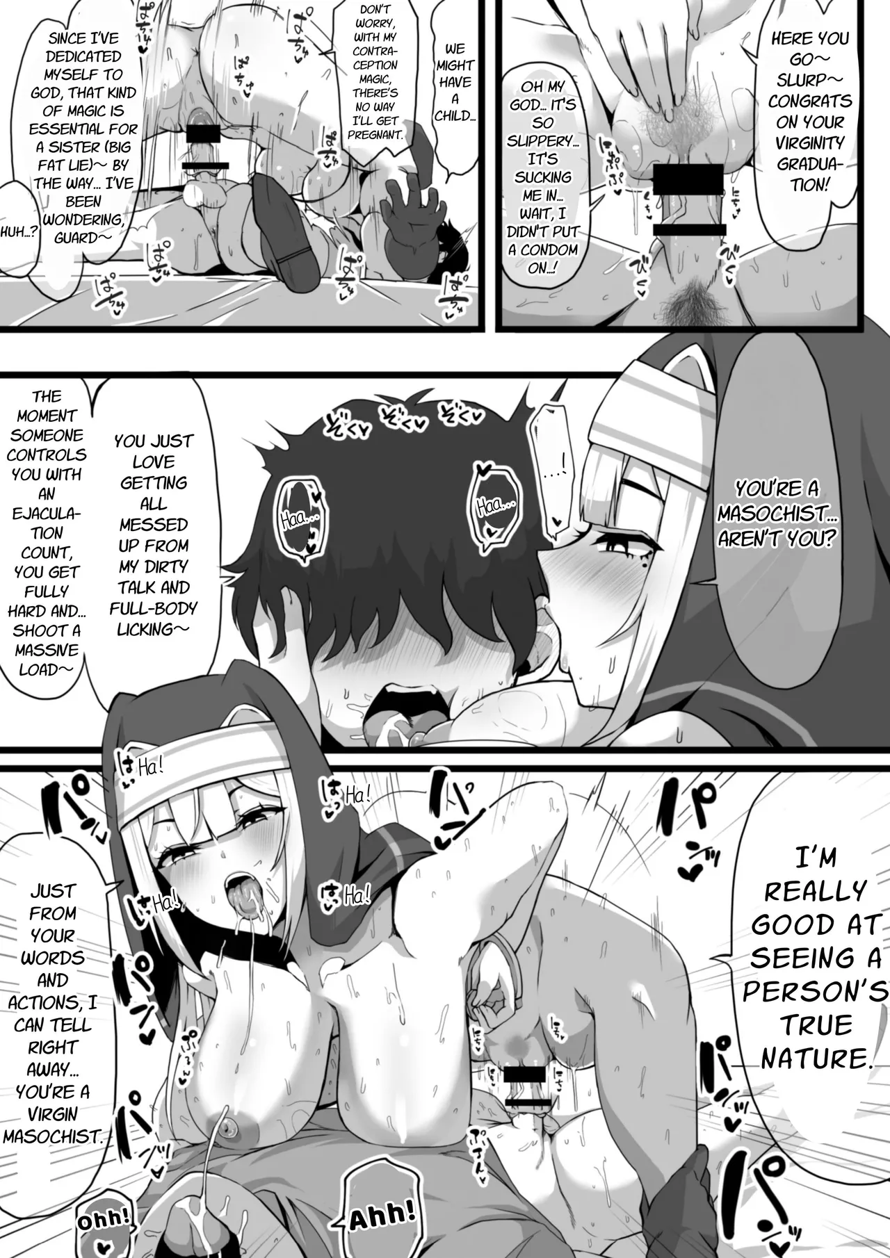 Ansatsusha datta Onna Souryo-san ni Yuuwaku Sarete ~Amaama Oppai Shokei Sarete Shimau Maso Kanshu-san~ | The Masochistic Guard Seduced by the Assassin Nun ~Sweet Breast Punishment~ page 11 full