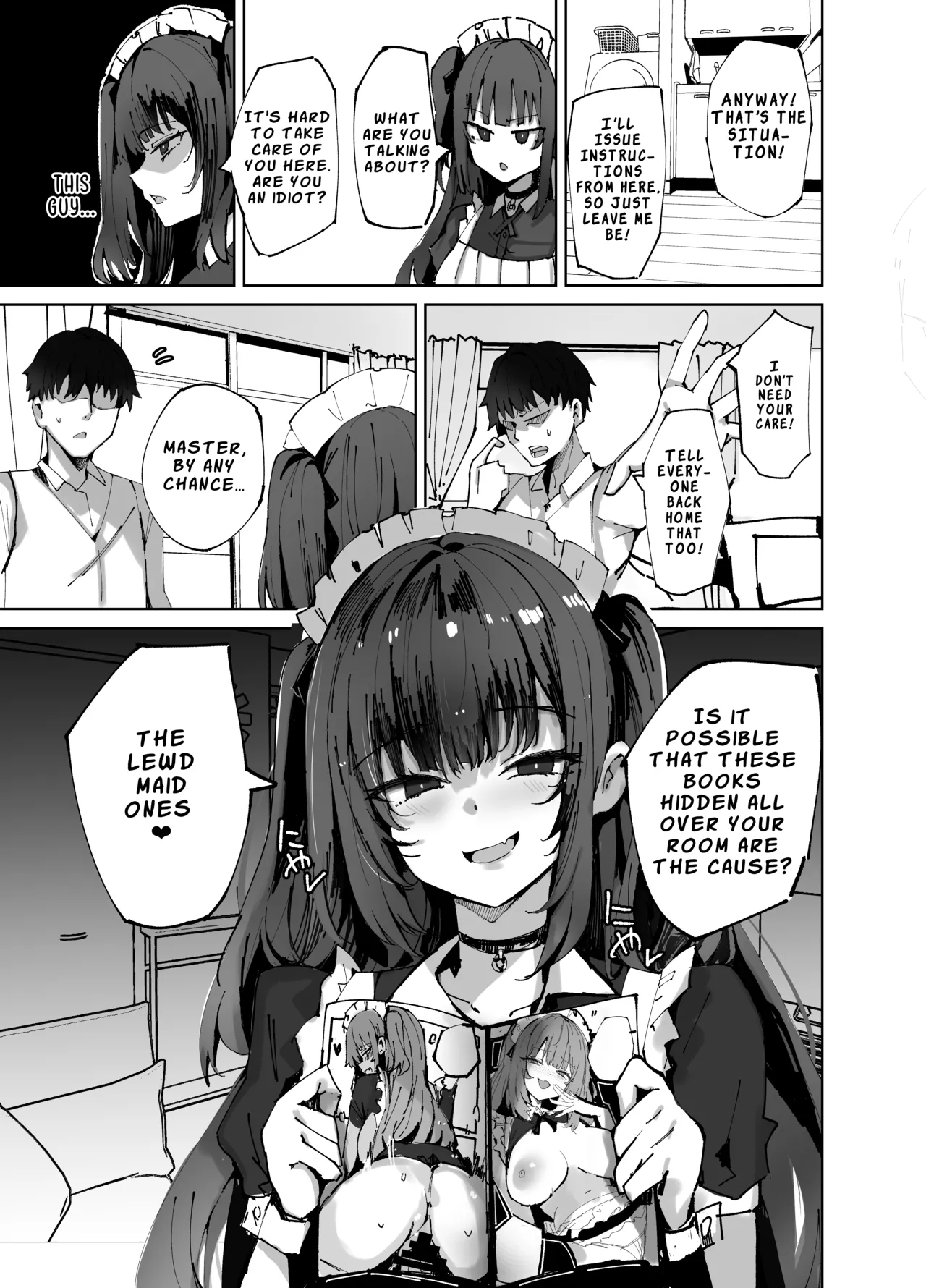 Namaiki Maid ni Kakushiteta Ecchi na Hon ga Mitsukatte Baka ni Sarenagara Ecchi Suru Hanashi. | The Story of a Cheeky Maid Finding the Erotic Book I Hid, Mocking Me, and Then Having Sex Anyway page 8 full