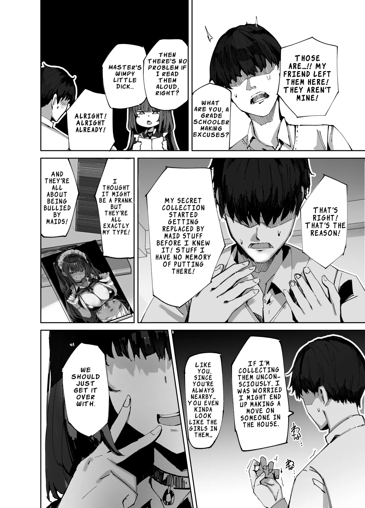 Namaiki Maid ni Kakushiteta Ecchi na Hon ga Mitsukatte Baka ni Sarenagara Ecchi Suru Hanashi. | The Story of a Cheeky Maid Finding the Erotic Book I Hid, Mocking Me, and Then Having Sex Anyway page 9 full