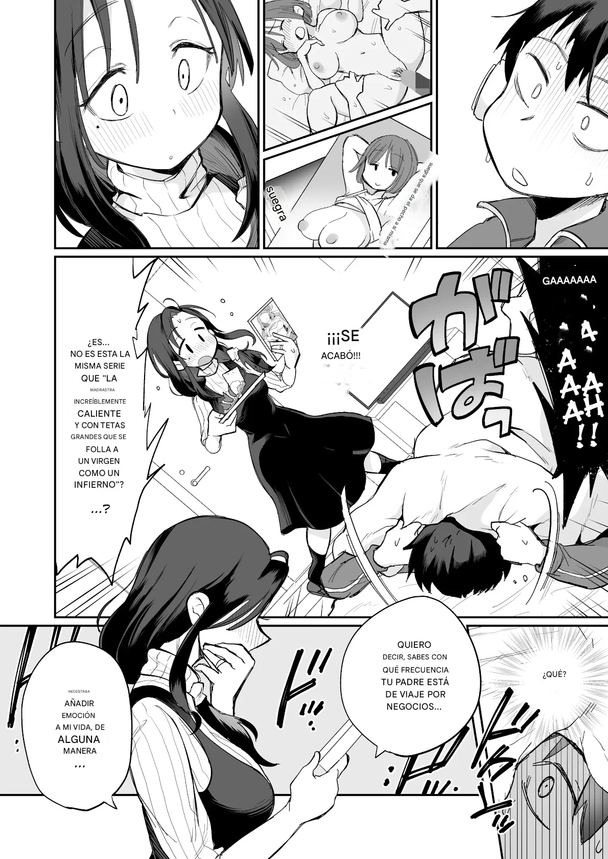 Guigui Kuru Gibo to AV Kanshou ~Fudeoroshi Hen~｜Mirando PORNO con Mi Empalagosa Madrastra ~La Primera Vez~ page 7 full