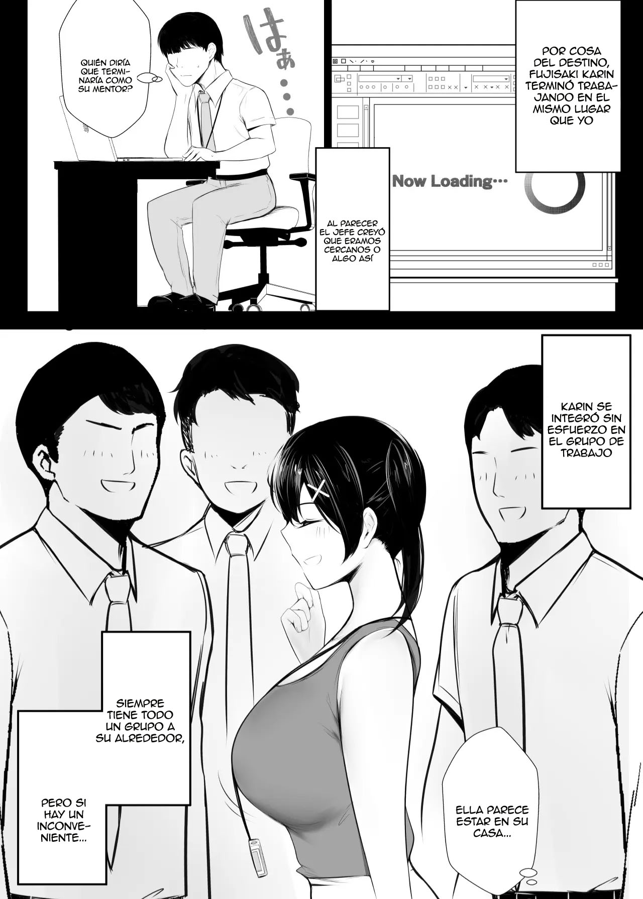 Kyonyuu OL Fujisaki Karin wa Netorare Moyou o Misetsuketai!｜La Oficinista Tetona Fujisaki Karin Quiere Mostrar sus Tendencias Infieles page 12 full