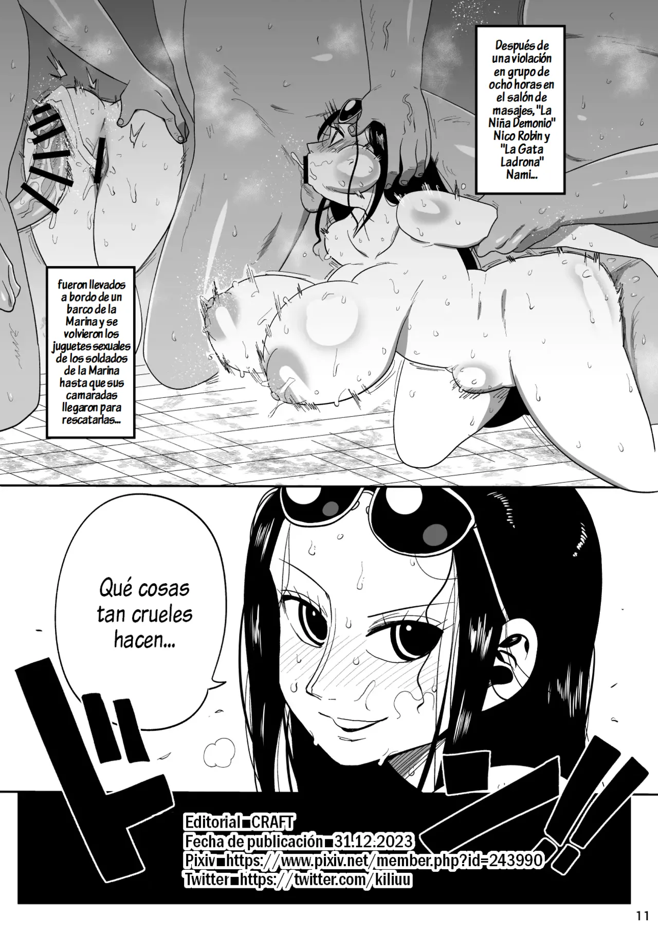 Nico Robin vs Massage Oji-san｜Nico Robin Vs. El Viejo Masajista page 11 full