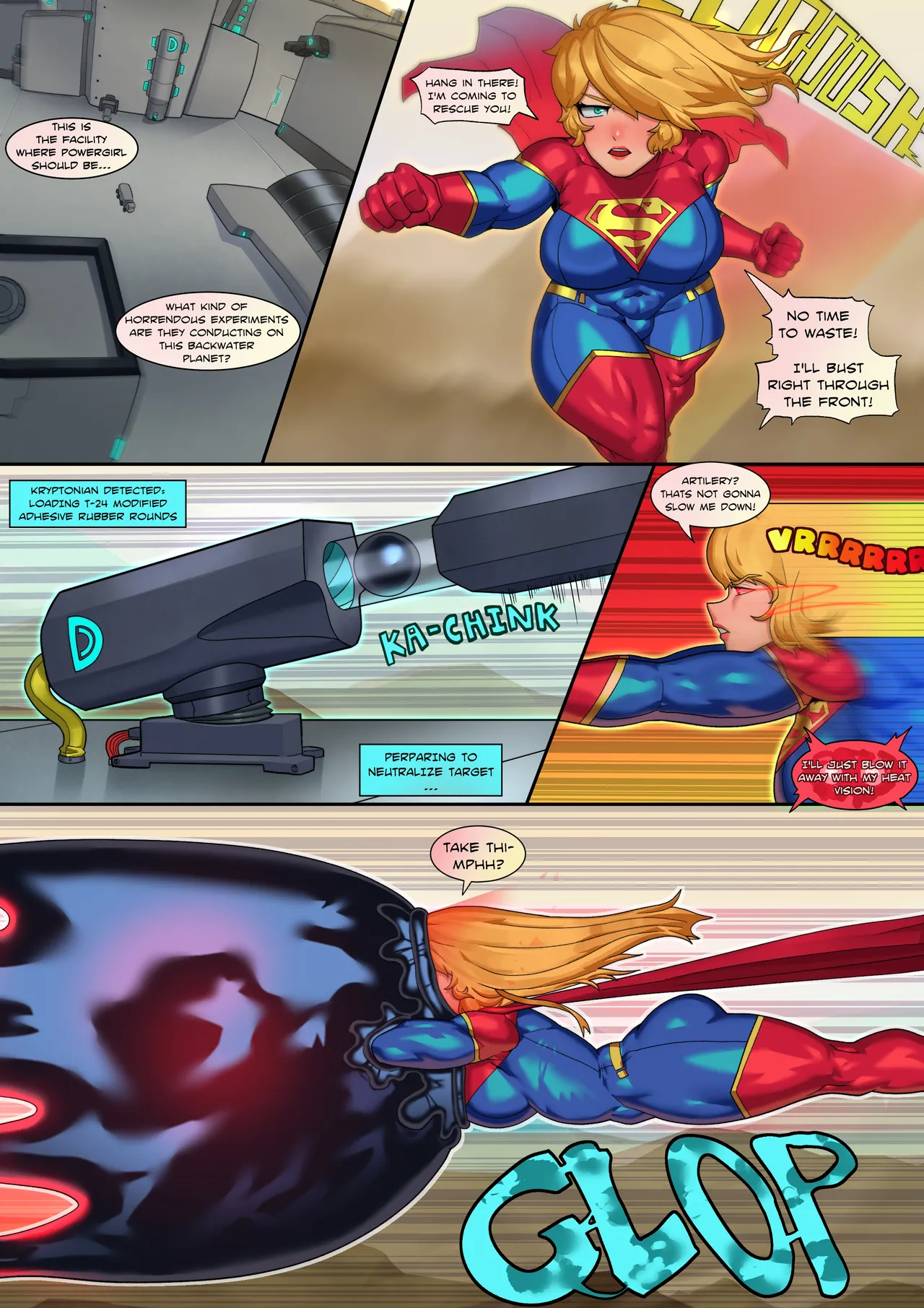 Powergirl and Supergirl Droned page 9 full