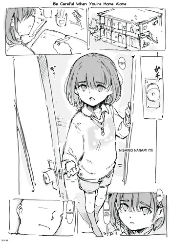 [Nanashi no Chinpoppu] Rusuban Chuui | Be Careful When You're Home Alone [English] [NudeSalad] cover