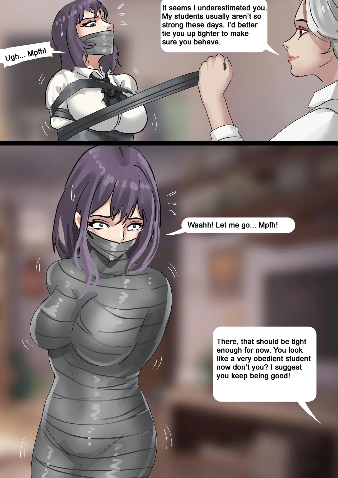 Strange Tutor - A Beautiful Mother and Daughter Tricked and Bound page 6 full