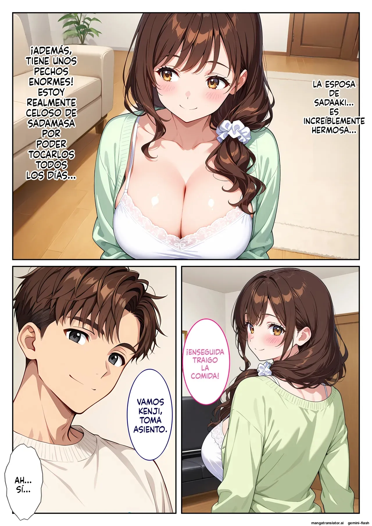 Yuujin no bakunyuu tsuma ni yuuwaku sa rete omowazu harama seta hanashi  MTL page 5 full