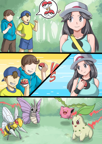[Lizardman] Leaf-chan gets paid with her body (Pokemon) cover