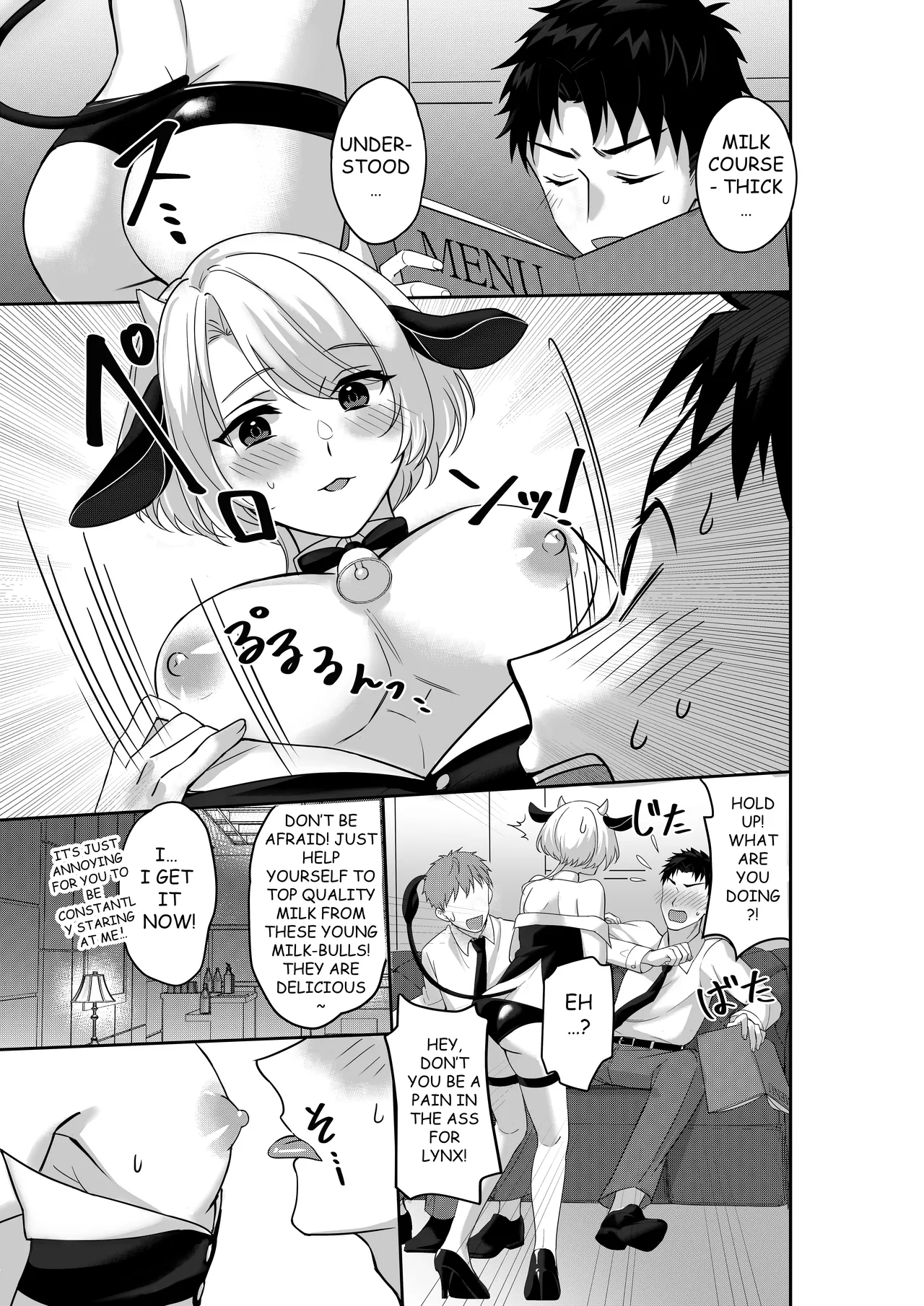 WELCOME TO MILK BULLS CAFE PLEASE INDULGE TO THE TWIN MILK BULLS’ EXTRA THICK YET EROTIC MILK page 4 full