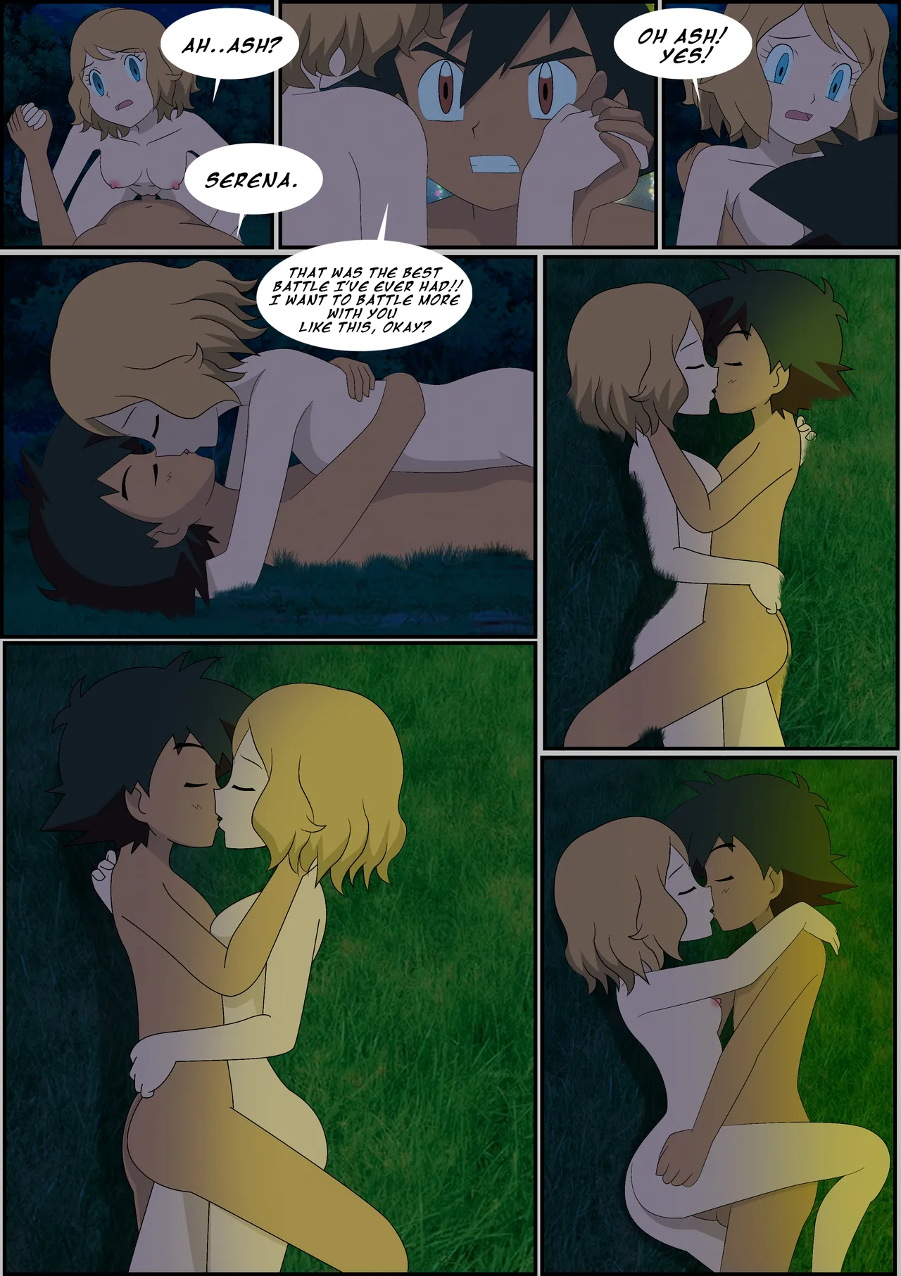 Pokeporn: Under the pledging tree!  Ash X Serena page 9 full