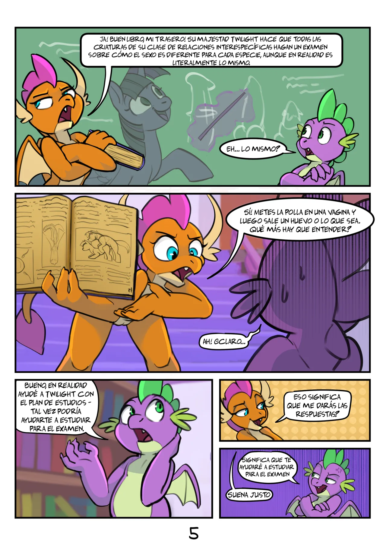 ¡Sesión intensivo de Estudio!  | MLP La Magia de la Amistad +18 page 6 full