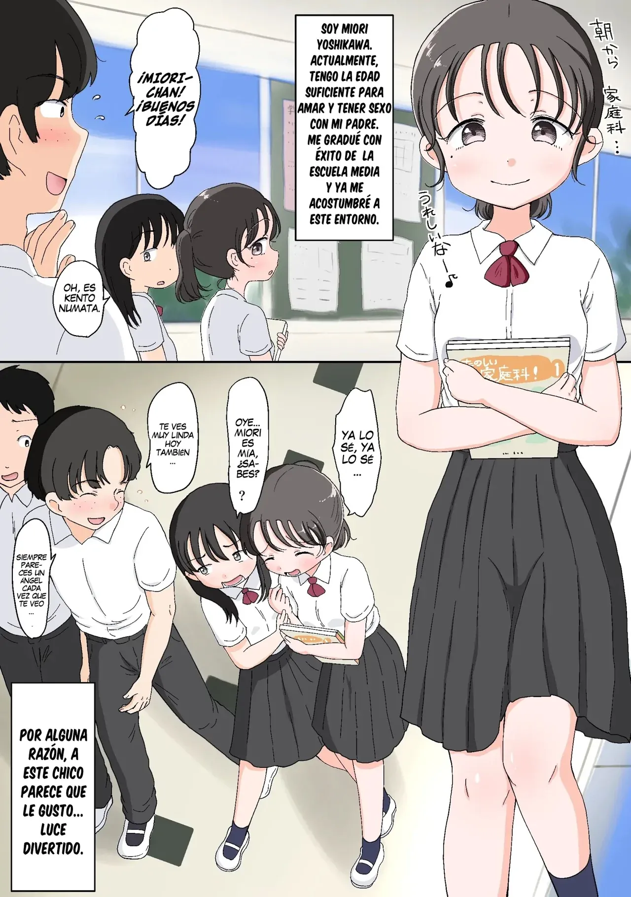 Oyako Honmono Seikyouiku 4 ~Hajimete no Hotel, Anal, Kareshi, Ninshin~｜Educación Sexual Práctica Entre Padre e Hija 4 ~El Primer Hotel del Amor, Sexo Anal, Un Novio y Un Embarazo~ page 2 full