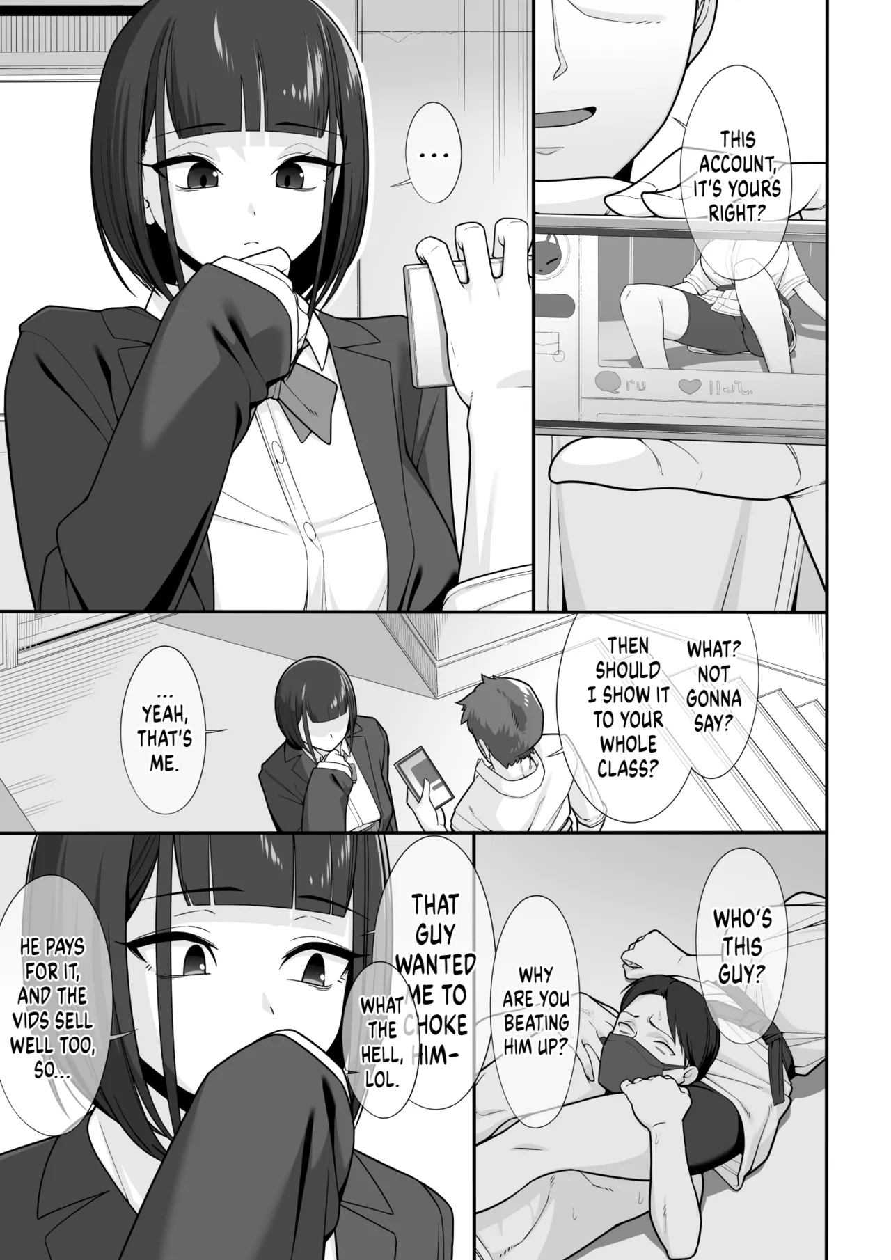I tried to blackmail a girl with her secret account, and she smothered me to death with her tits! page 2 full