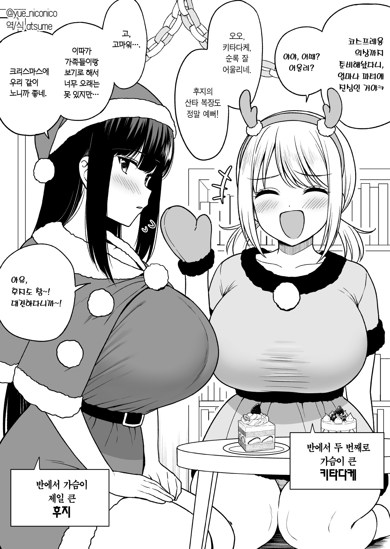 Class de Nibanme ni Oppai ga Ookii Onna Kitadake-san to Christmas | 반에서 두 번째로 가슴이 큰 키타다케와 크리스마스 page 1 full