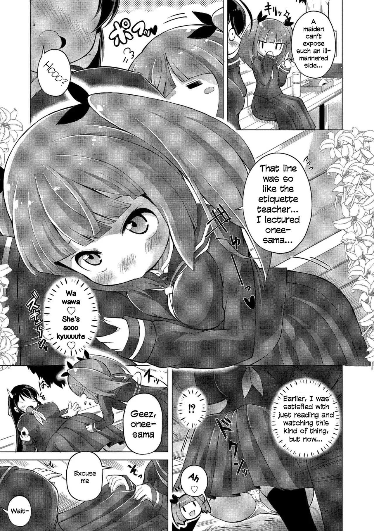 A Story About Me, the Wallflower Yuri-nerd Getting Spirited Away Into the Penetrative Role in a Futanari Yuri Doujin | Kabeshitenha Yurichuu no Watashi Futanari Yuri Doushi no Saoyaku ni Tensei shita ken page 7 full